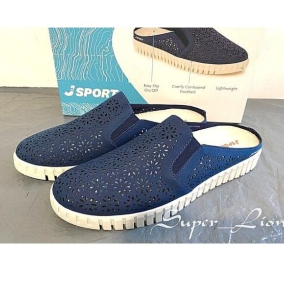 JSport by Jambu Shoes Jsport Womens Lightweight Slip On Floral Mule